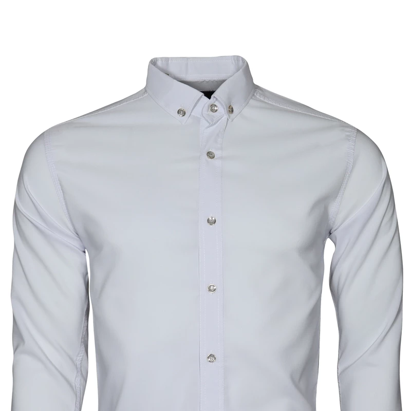 پیراهن آستین بلند مردانه مدل DL52 رنگ سفید - تصویر 2